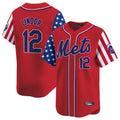 Leonaf NY.Mets #12 Francisco Lindor Player Red 2025 Independence Day Vapor Premier Limited  Stitched Jerseys