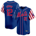 Leonaf NY.Mets #12 Francisco Lindor Player Royal 2025 Independence Day Vapor Premier Limited  Stitched Jerseys