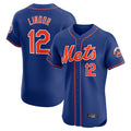Leonaf NY.Mets #12 Francisco Lindor Player Royal Limited Elite Home Stitched Jerseys
