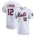 Leonaf NY.Mets #12 Francisco Lindor Player White Home Limited Elite Stitched Jerseys