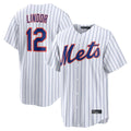 Leonaf NY.Mets #12 Francisco Lindor Player White Home Replica Stitched Jerseys