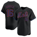 Leonaf NY.Mets #16 Dwight Gooden Player Black Alternate Home Limited Stitched Jerseys