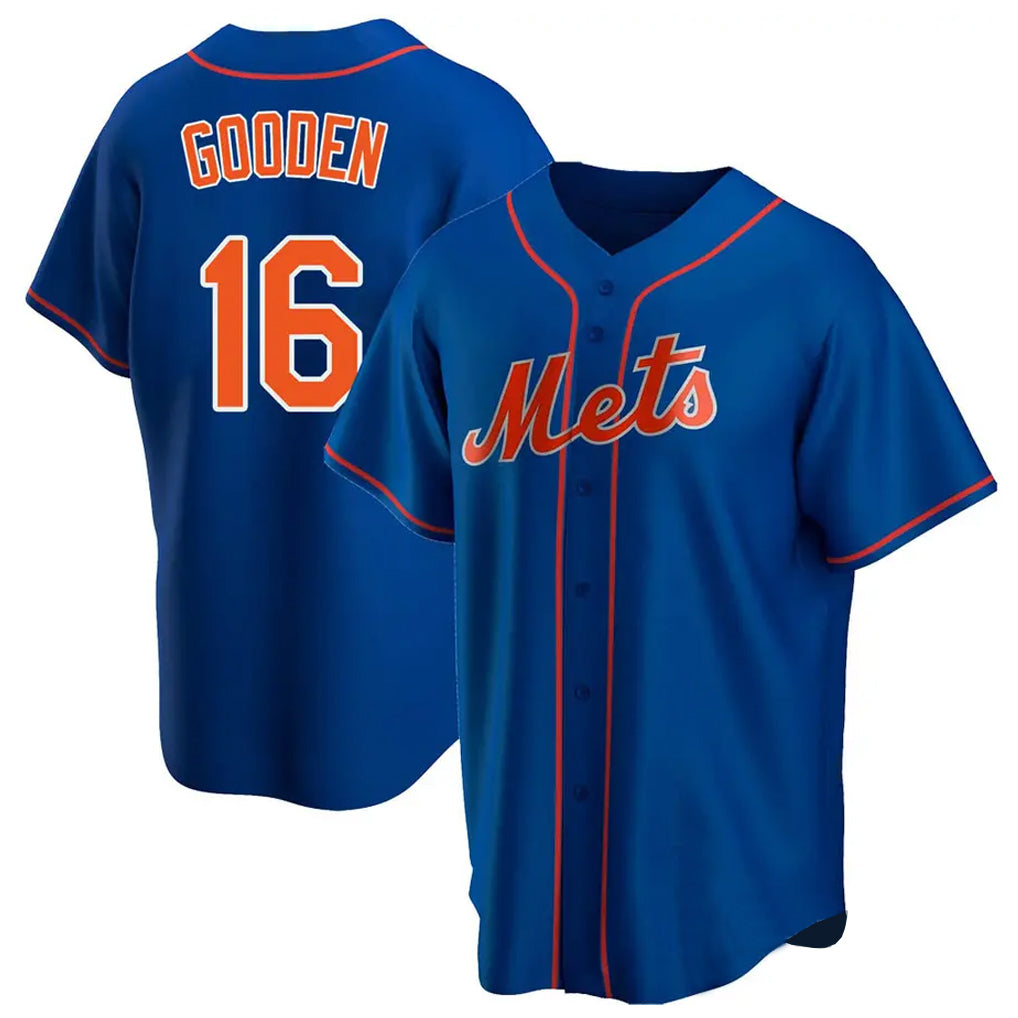 Leonaf NY.Mets #16 Dwight Gooden Player Royal Home Game Stitched Jerseys