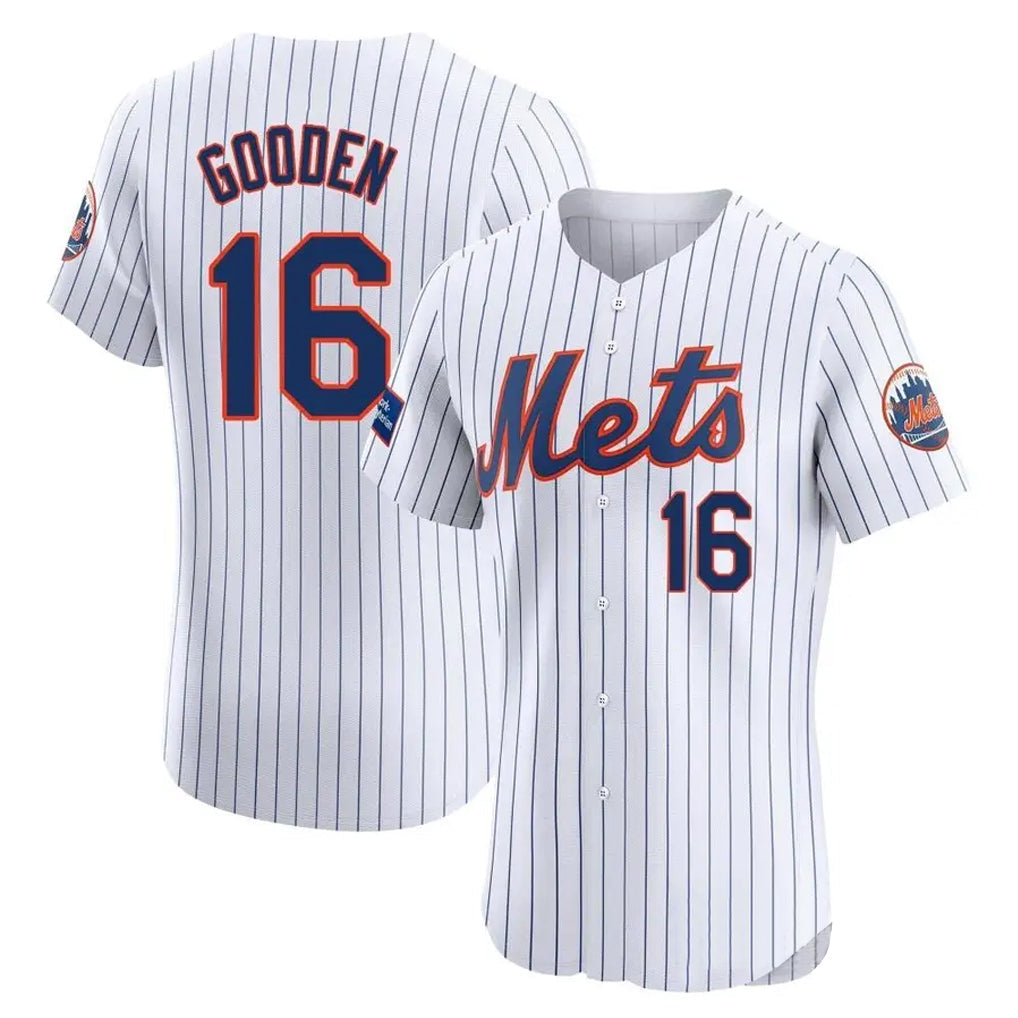 Leonaf NY.Mets #16 Dwight Gooden Player White Home Limited Elite Stitched Jerseys