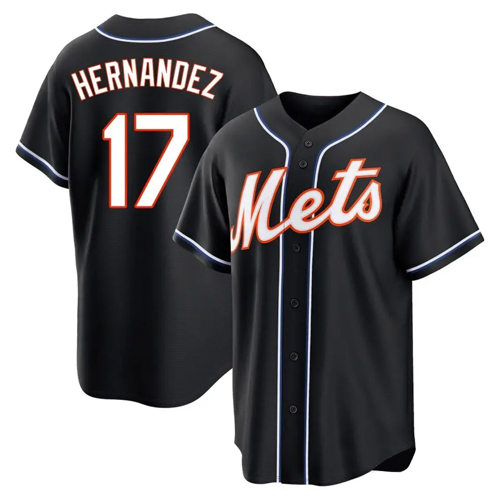 Leonaf NY.Mets #17 Keith Hernandez Player Black Fashion Out Game Stitched Jerseys