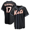 Leonaf NY.Mets #17 Keith Hernandez Player Black Fashion Out Game Stitched Jerseys
