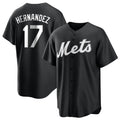 Leonaf NY.Mets #17 Keith Hernandez Player Black Home Game Stitched Jerseys