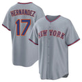 Leonaf NY.Mets #17 Keith Hernandez Player Gray Road Home Game Stitched Jerseys