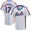 Leonaf NY.Mets #17 Keith Hernandez Player White Cooperstown Collection T-shirt Home Stitched Jerseys