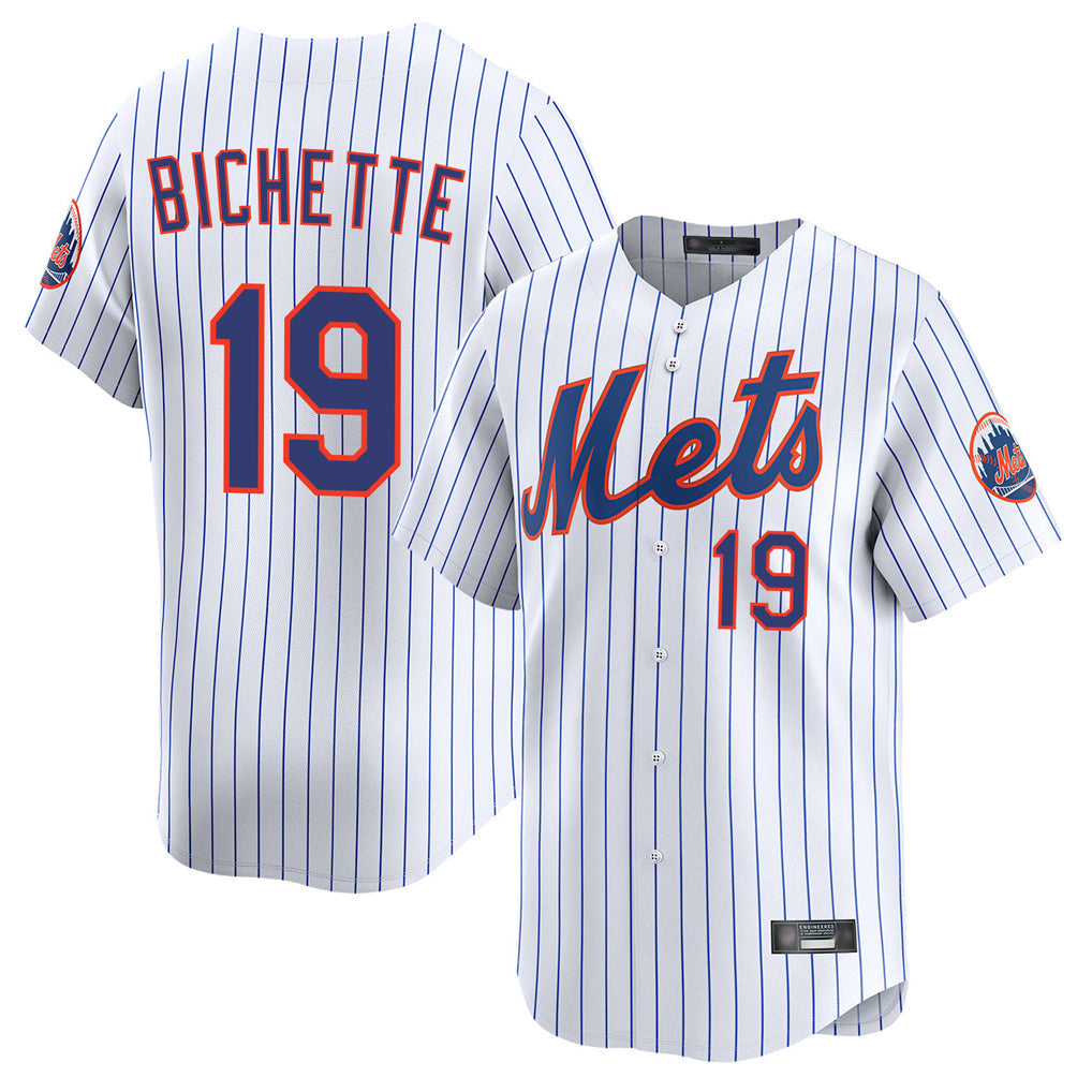 Leonaf NY.Mets #19 Bo Bichette Player White Home Limited Stitched Jerseys