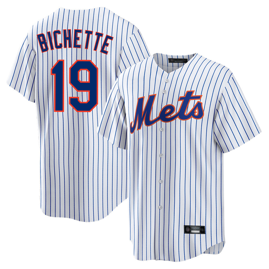 Leonaf NY.Mets #19 Bo Bichette Player White Home Replica Stitched Jerseys