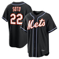 Leonaf NY.Mets #22 Juan Soto Player Black Fashion Out Game Stitched Jerseys