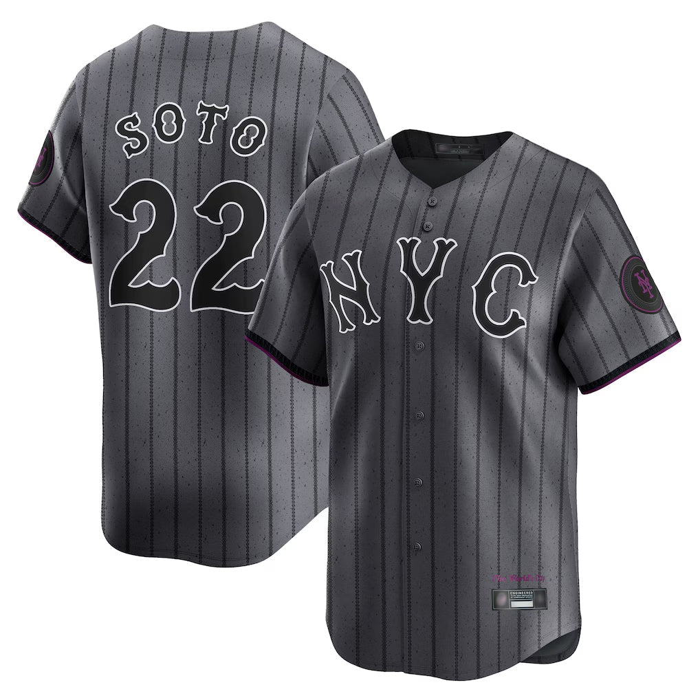 Leonaf NY.Mets #22 Juan Soto Player Gray City Connect Limited Stitched Jerseys