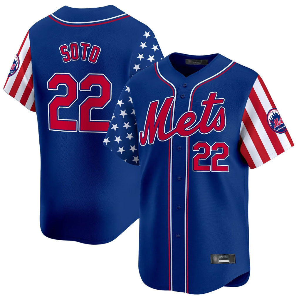 Leonaf NY.Mets #22 Juan Soto Player Royal 2025 Independence Day Vapor Premier Limited  Stitched Jerseys