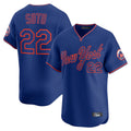 Leonaf NY.Mets #22 Juan Soto Player Royal T-shirt Home Limited Elite Stitched Jerseys