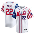 Leonaf NY.Mets #22 Juan Soto Player White 2025 Independence Day Vapor Premier Limited  Stitched Jerseys