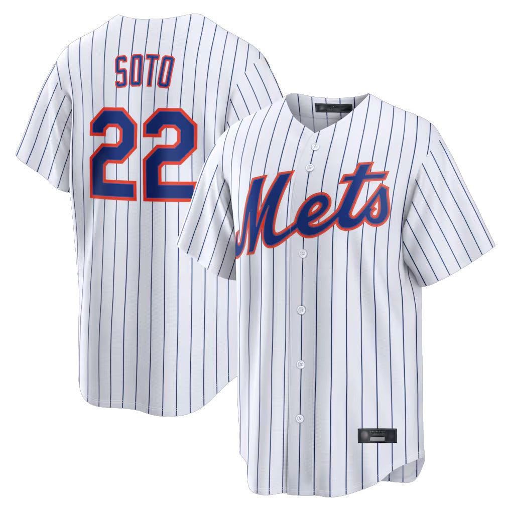 Leonaf NY.Mets #22 Juan Soto Player White Home Replica Stitched Jerseys