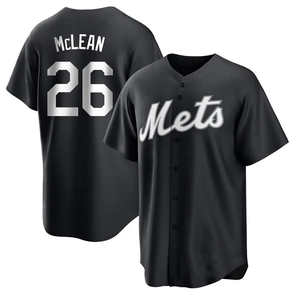 Leonaf NY.Mets #26 Nolan McLean Player Black Home Game Stitched Jerseys