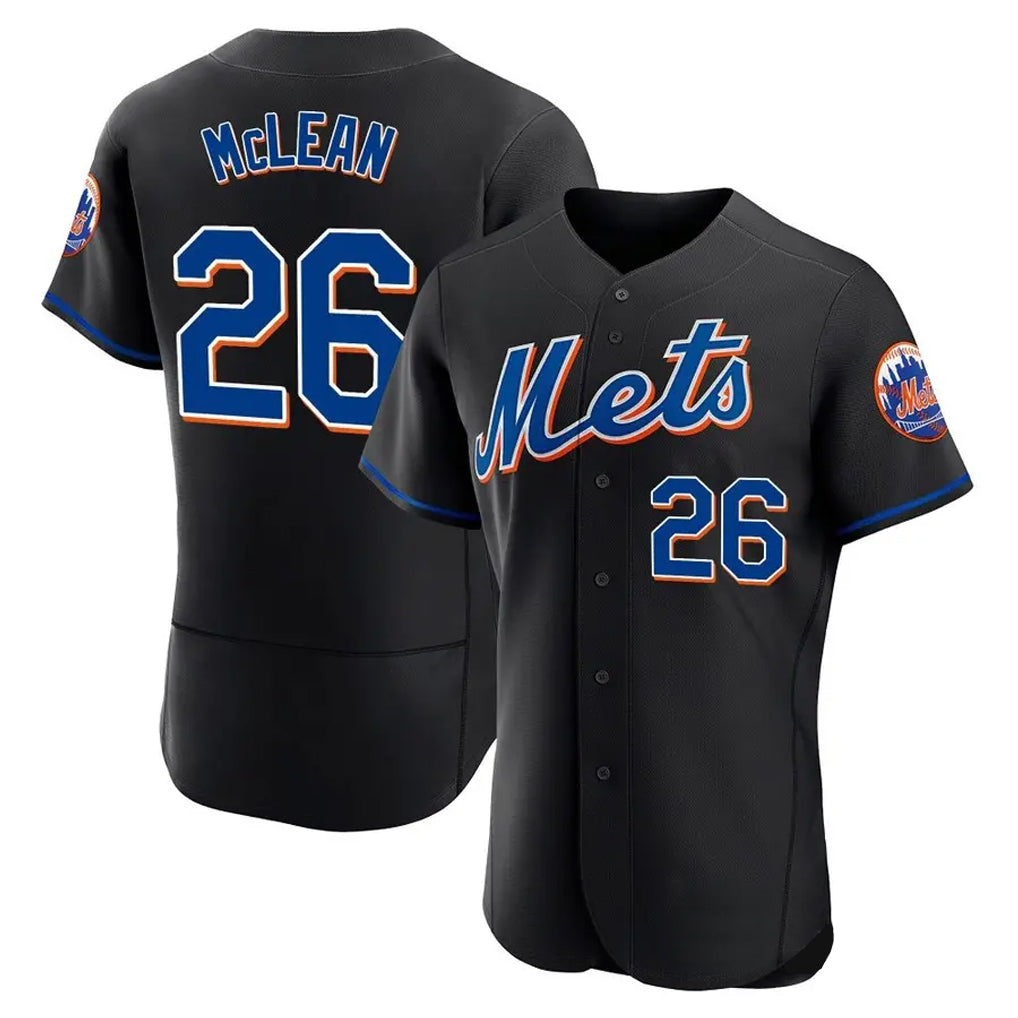 Leonaf NY.Mets #26 Nolan McLean Player Black Replica Home Limited Elite Stitched Jerseys
