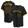 Leonaf NY.Mets #26 Nolan McLean Player Black Snake Skin City Home Limited Elite Stitched Jerseys