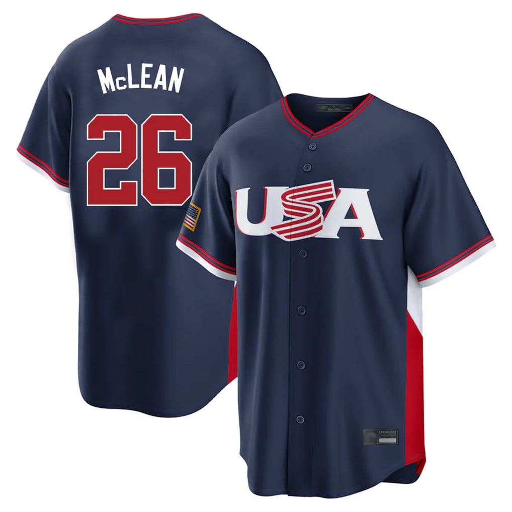 Leonaf NY.Mets #26 Nolan McLean Player Navy USA 2026 World Classic Home Limited Stitched Jerseys