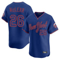 Leonaf NY.Mets #26 Nolan McLean Player Royal T-shirt Home Limited Elite Stitched Jerseys