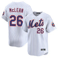 Leonaf NY.Mets #26 Nolan McLean Player White Home Replica Stitched Jerseys