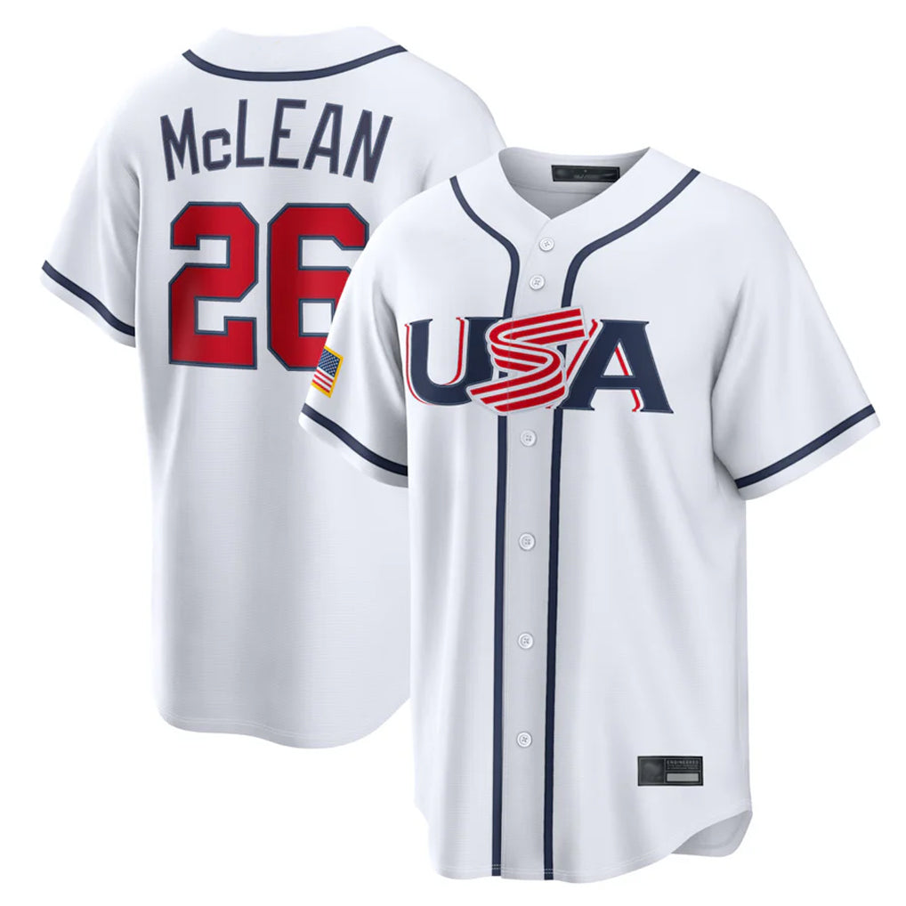 Leonaf NY.Mets #26 Nolan McLean Player White USA 2026 World Classic Home Limited Stitched Jerseys