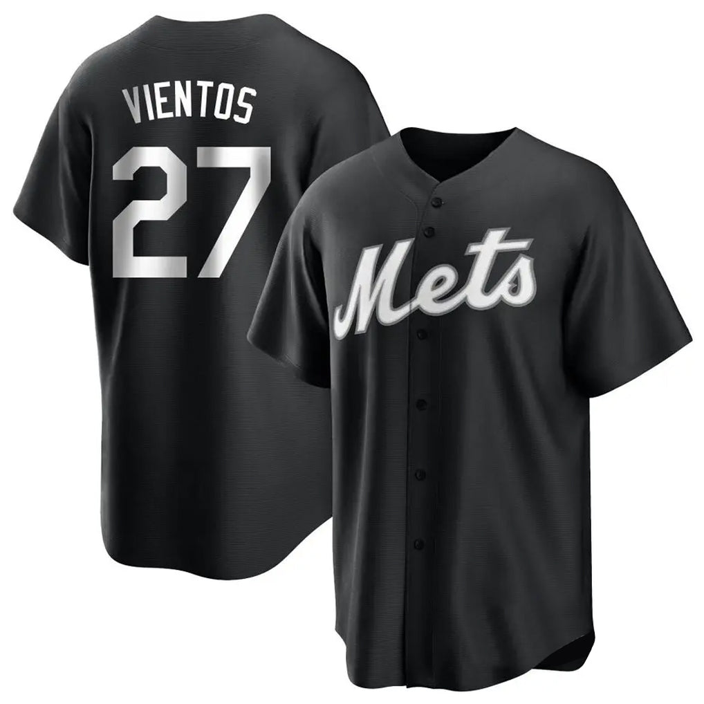 Leonaf NY.Mets #27 Mark Vientos Player Black Home Game Stitched Jerseys