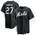 Leonaf NY.Mets #27 Mark Vientos Player Black Home Game Stitched Jerseys