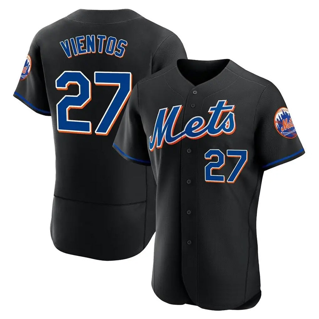 Leonaf NY.Mets #27 Mark Vientos Player Black Replica Home Limited Elite Stitched Jerseys