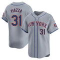 Leonaf NY.Mets #31 Mike Piazza Player Gray Road Limited Home Stitched Jerseys