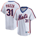 Leonaf NY.Mets #31 Mike Piazza Player White Cooperstown Collection T-shirt Game Stitched Jerseys