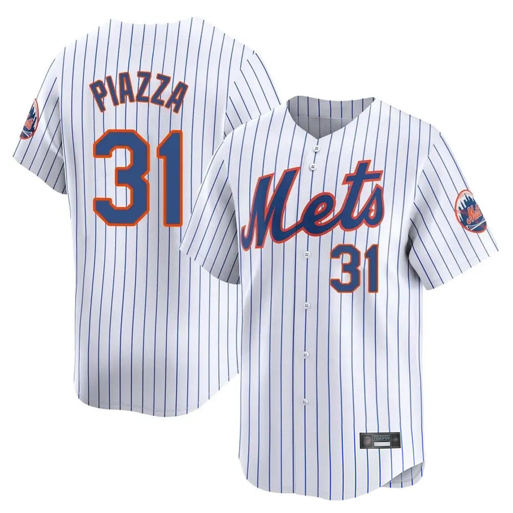 Leonaf NY.Mets #31 Mike Piazza Player White Home Replica Stitched Jerseys