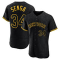 Leonaf NY.Mets #34 Kodai Senga Player Black Snake Skin City Home Limited Elite Stitched Jerseys