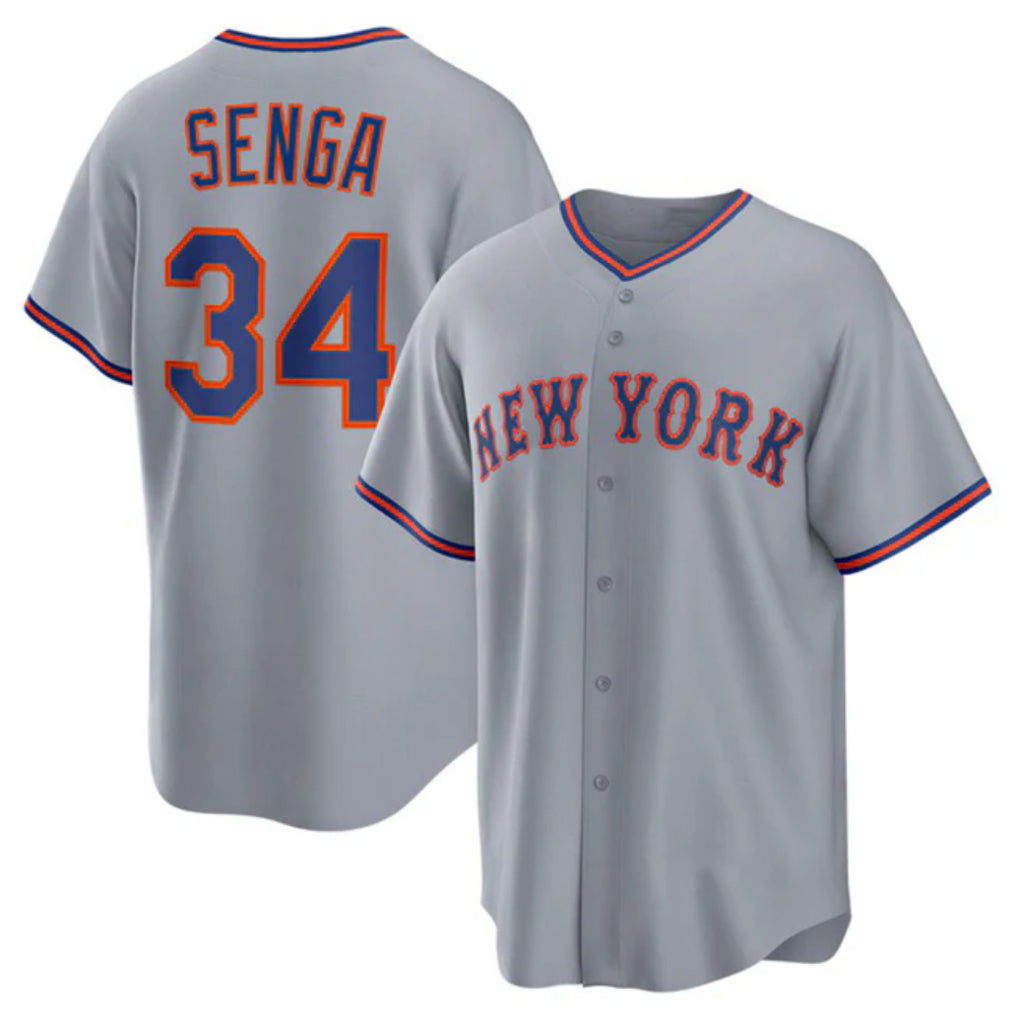 Leonaf NY.Mets #34 Kodai Senga Player Gray Road Home Game Stitched Jerseys