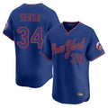 Leonaf NY.Mets #34 Kodai Senga Player Royal T-shirt Home Limited Elite Stitched Jerseys