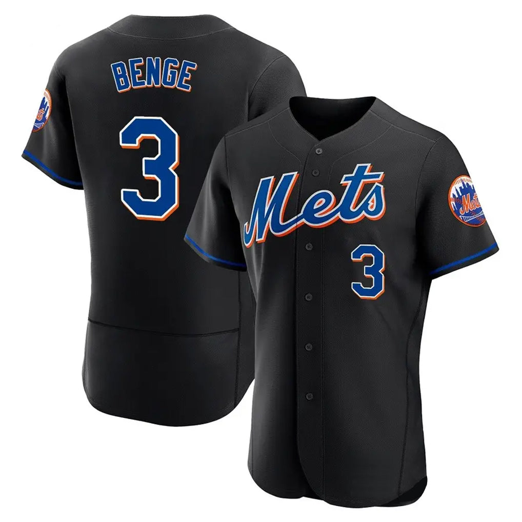 Leonaf NY.Mets #3 Carson Benge Player Black Replica Home Limited Elite Stitched Jerseys