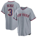 Leonaf NY.Mets #3 Carson Benge Player Gray Road Home Game Stitched Jerseys
