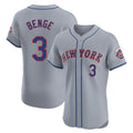 Leonaf NY.Mets #3 Carson Benge Player Gray Road Limited Elite Home Stitched Jerseys