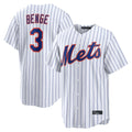 Leonaf NY.Mets #3 Carson Benge Player White Home Limited Stitched Jerseys