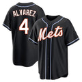 Leonaf NY.Mets #4 Francisco Alvarez Player Black Fashion Out Game Stitched Jerseys
