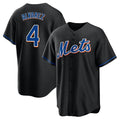 Leonaf NY.Mets #4 Francisco Alvarez Player Black Replica Home Game Stitched Jerseys