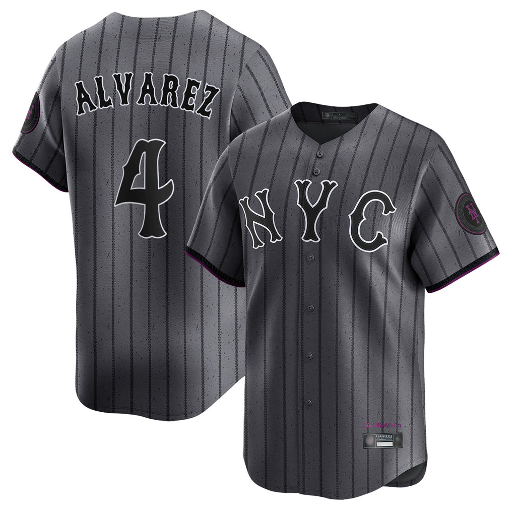 Leonaf NY.Mets #4 Francisco Alvarez Player Gray City Connect Limited Stitched Jerseys