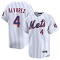 Leonaf NY.Mets #4 Francisco Alvarez Player White Home Replica Stitched Jerseys