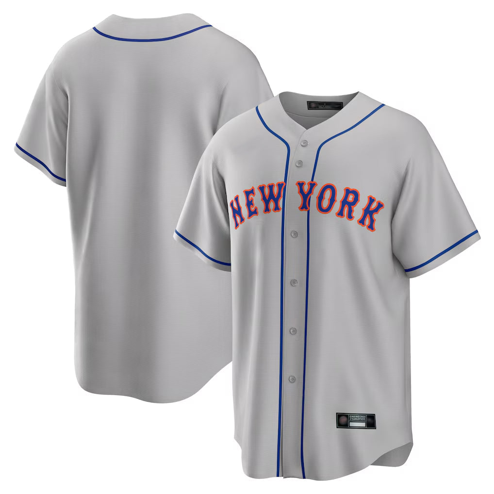 Leonaf NY.Mets Blank Player Gray Road Home Game Stitched Jerseys