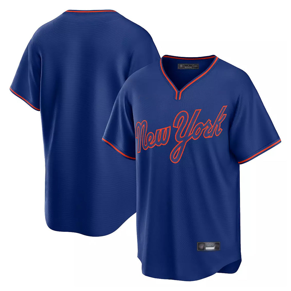 Leonaf NY.Mets Blank Player Royal T-shirt Home Game Stitched Jerseys