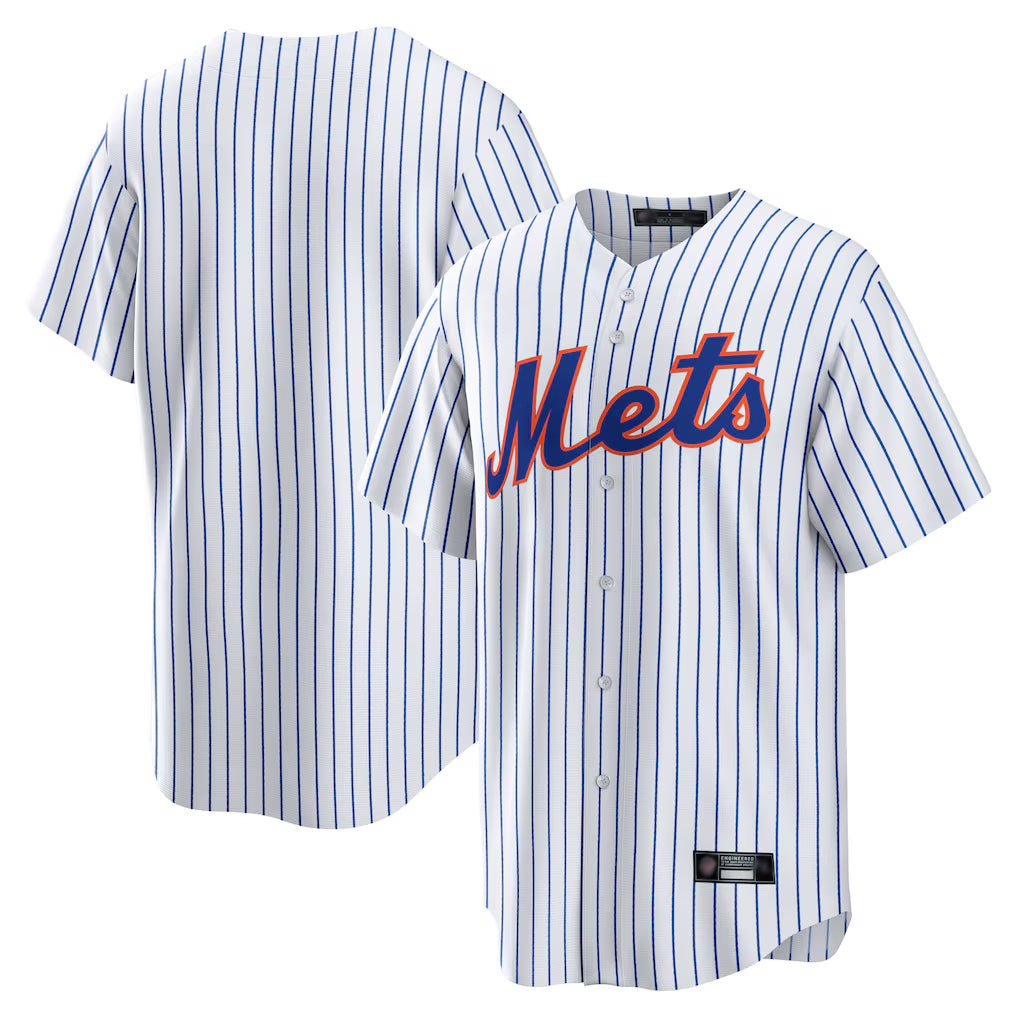 Leonaf NY.Mets Blank Player White Home Game Stitched Jerseys