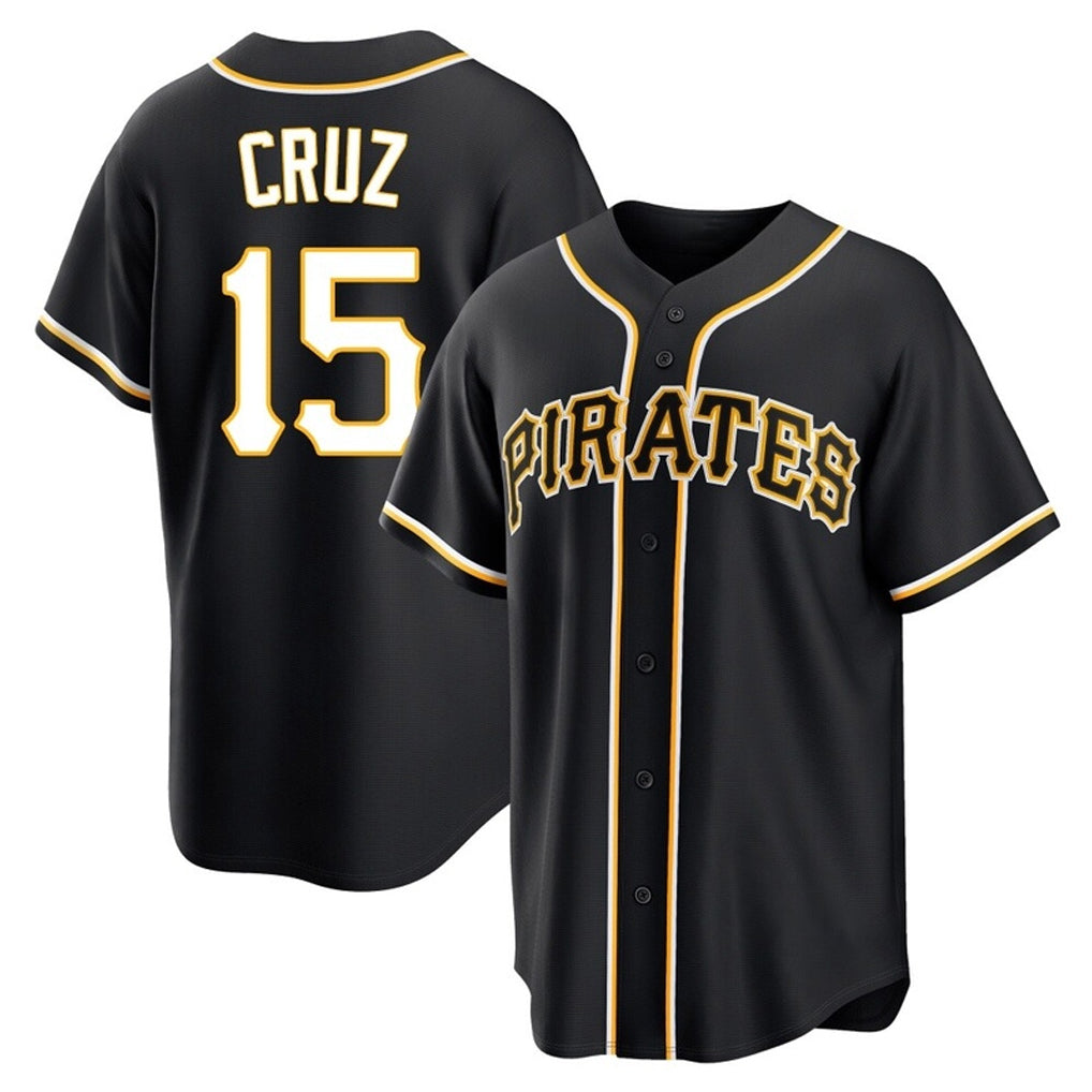 Leonaf P.Pirates #15 Oneil Cruz Player Black Fashion Out Home Game Stitched Jerseys