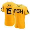 Leonaf P.Pirates #15 Oneil Cruz Player Gold City Connect Home Limited Elite Stitched Jerseys